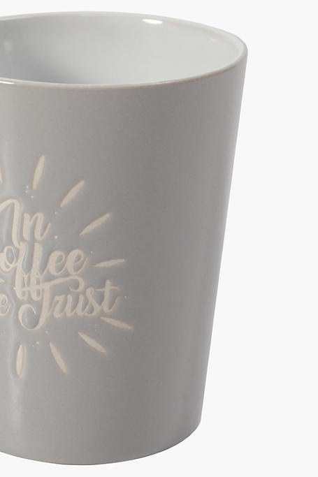 Stoneware Script Coffee Mug