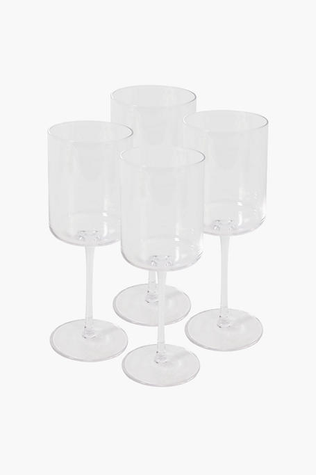 4 Pack Square Red Wine Glasses