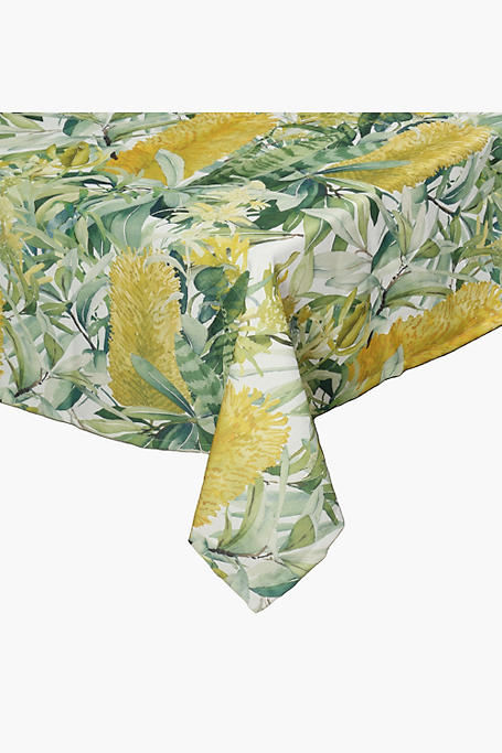 Woven Cotton Floral Tablecloth 180x270cm