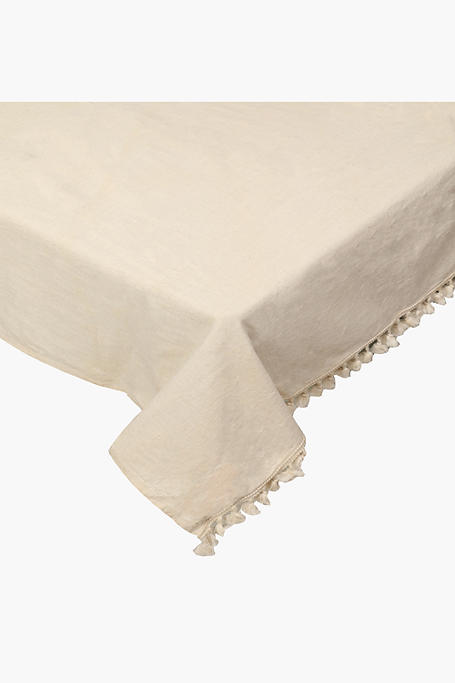 100% Cotton Tassel Tablecloth 135x230cm