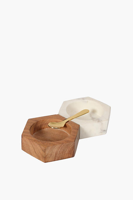 Marble And Wood Serving Bowls
