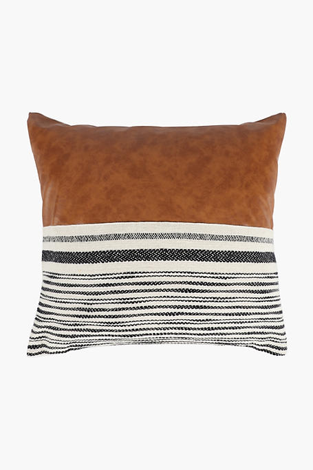 Pu Slub Stripe Scatter Cushion, 50x50cm