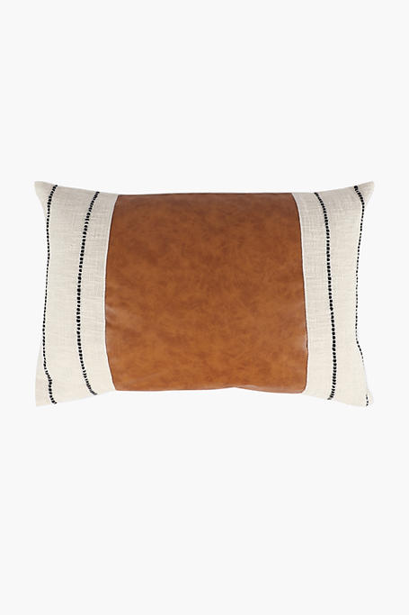 Pu Slub Stripe Scatter Cushion, 40x60cm