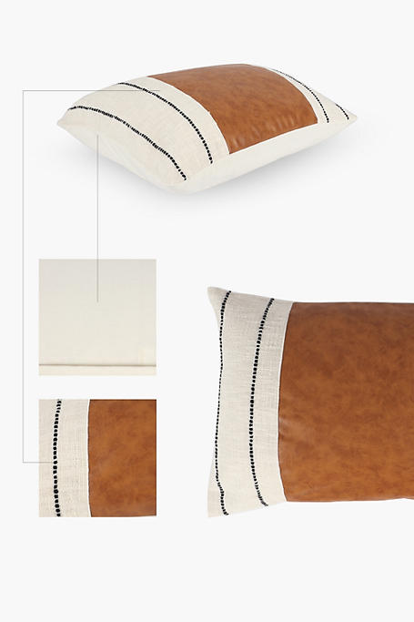 Pu Slub Stripe Scatter Cushion, 40x60cm