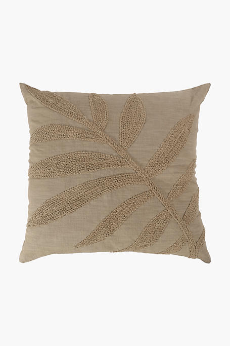 Embroidered Palm Leaf Feather Scatter Cushion 60x60cm