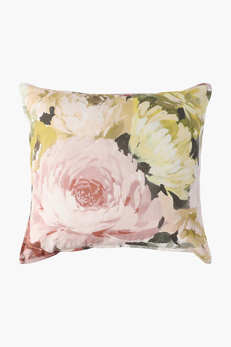 Printed Oil Rose Feather Scatter Cushion 60x60cm