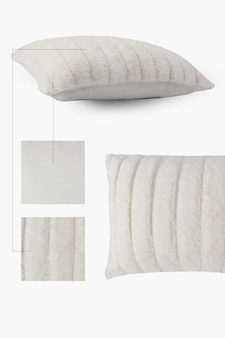 Faux Fur Corded Scatter Cushion, 50x50cm