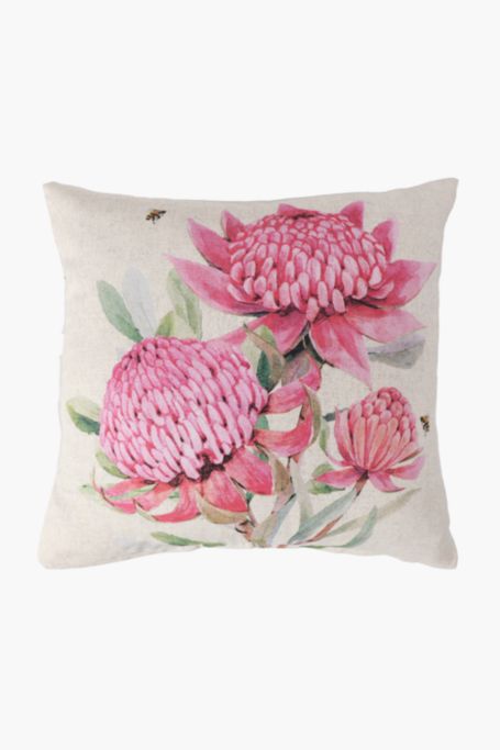 Printed Protea Bud Scatter Cushion Cover, 50x50cm