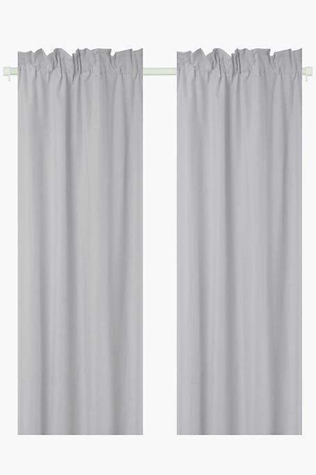 2 Pack Microfibre Taped Curtain, 150x218cm