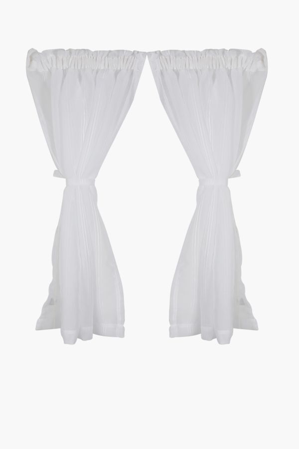 2 Pack Stripe Sheer Cafe Curtain