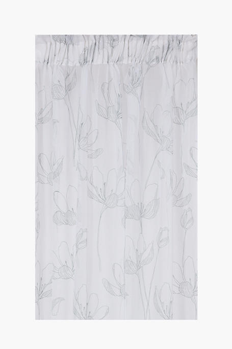 Printed Floral Taped Curtain 230x218cm