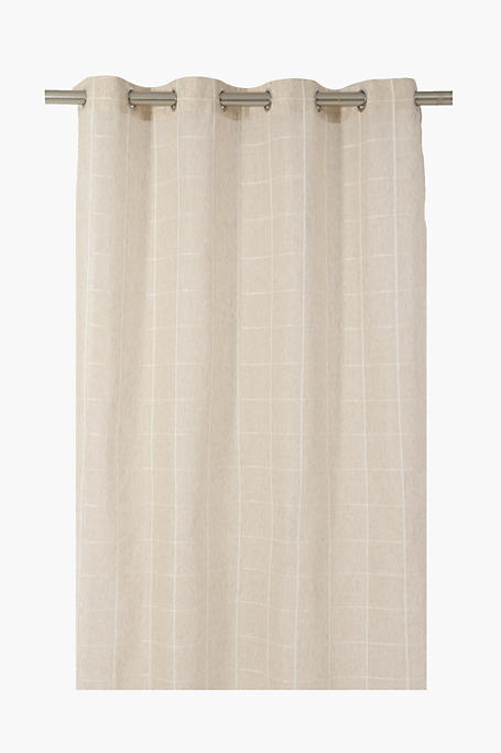 Linen Check Eyelet Curtain 140x225cm