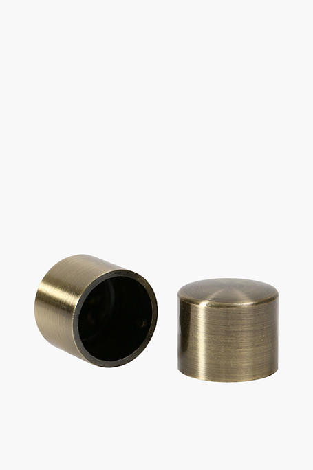 2 Pack Antique Brass Rod End Caps 25mm