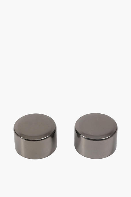 Two Pack Brushed Metal Rod End Caps, 35mm