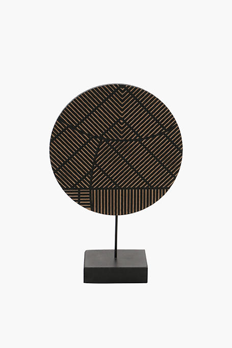 Etched Wooden Disc On Plinth