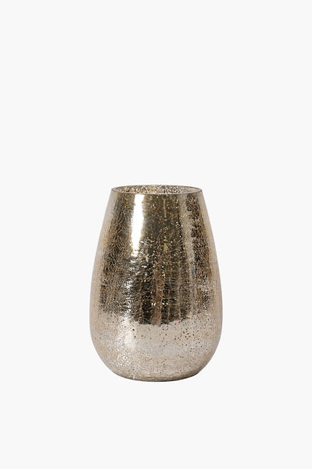 Glass Crackle Vase Large
