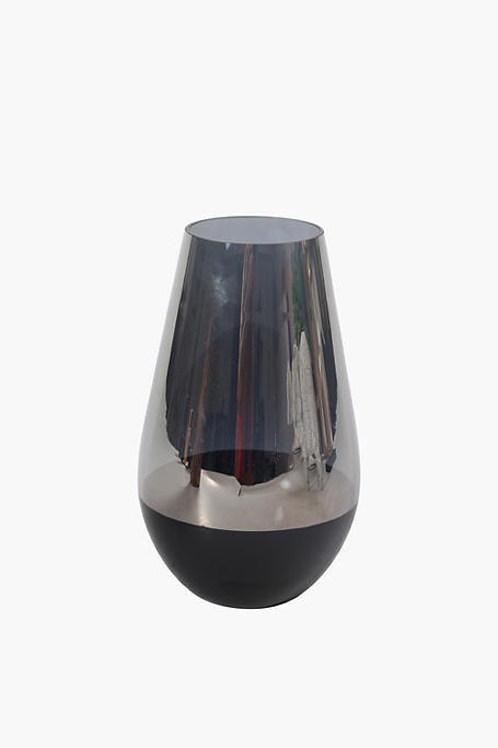 Metallic Two Tone Glass Vase