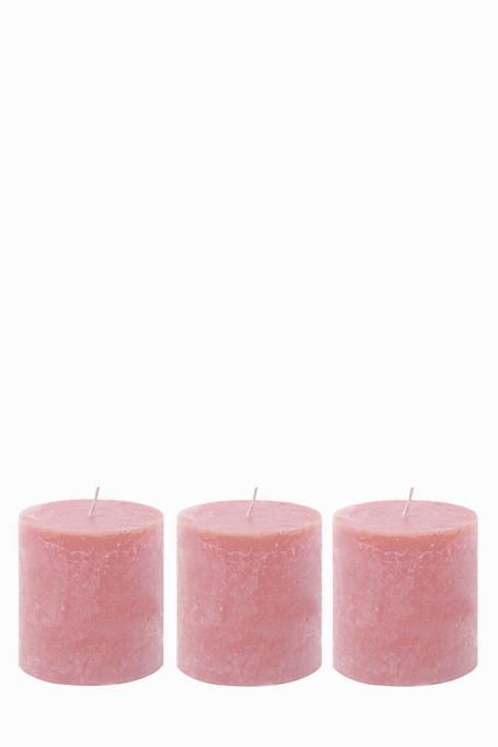 3 Fragranced Pillar Candles, 7x7,5cm