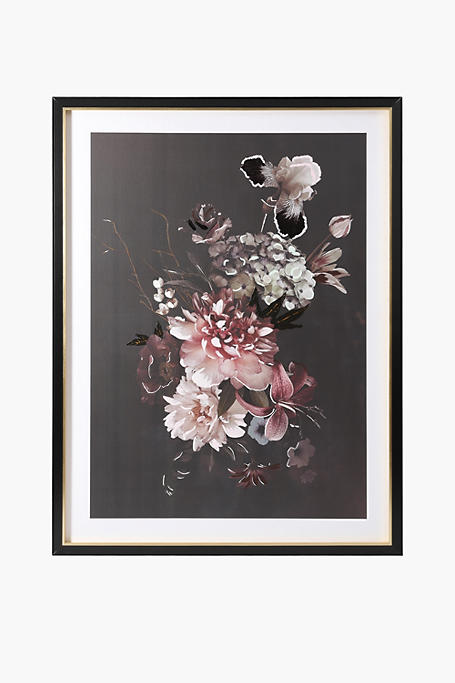 Deep Floral Framed Wall Art 90x120cm
