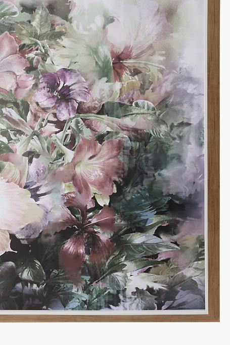 Framed Floral Canvas 100x100cm
