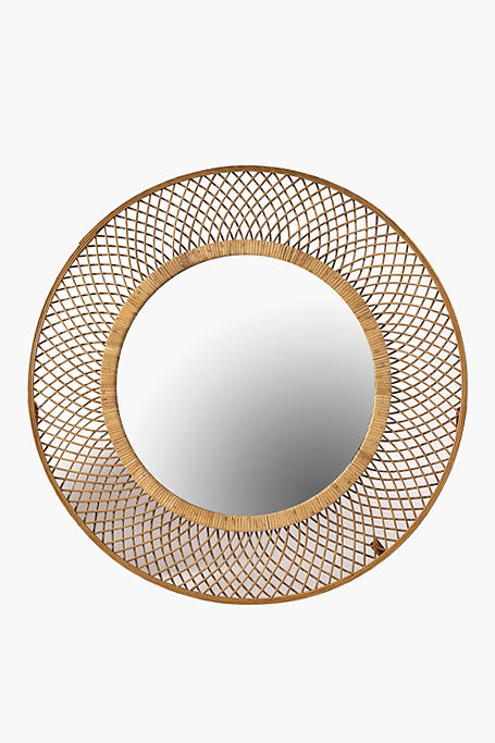Flat Weave Round Mirror