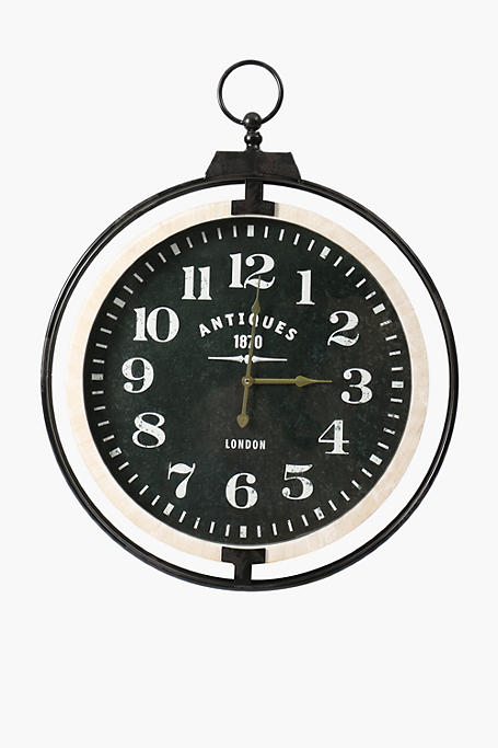Antique Industrial Clock, 80cm