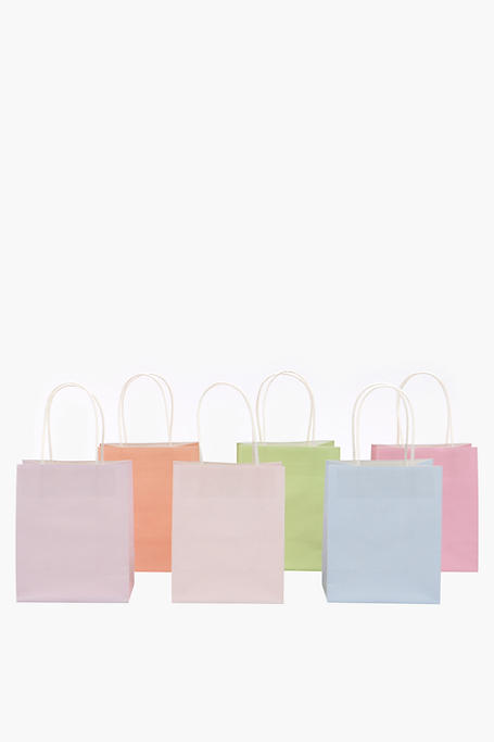 6 Pack Plain Gift Bags Medium