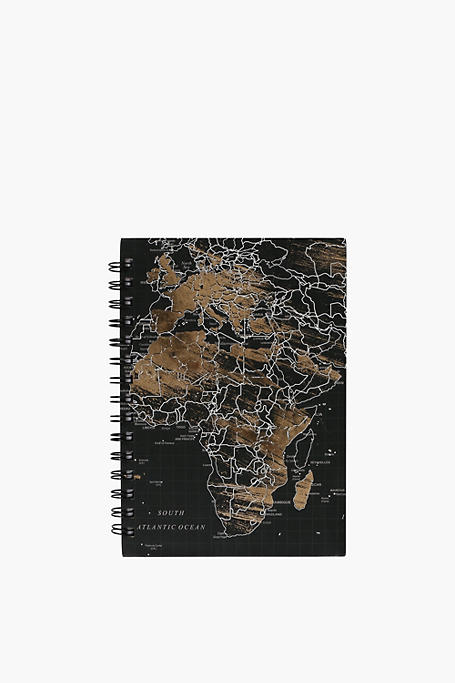 World Map Spiral Notebook A5