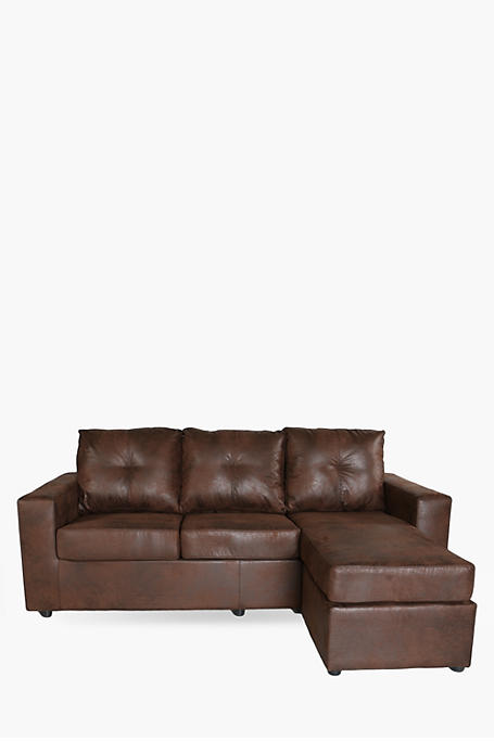 Distressed Saddlestitch Corner Sofa