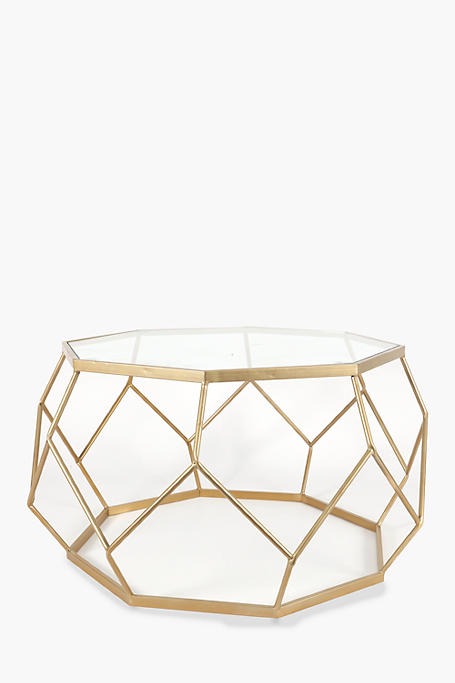 Metallic Geometric Wire Coffee Table