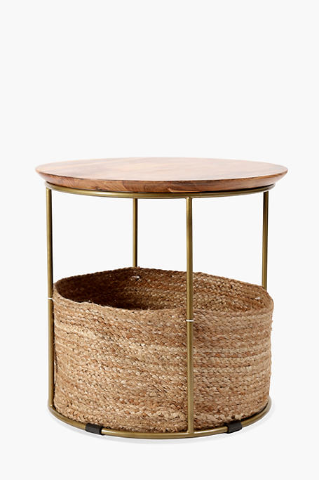 Woven Basket Side Table