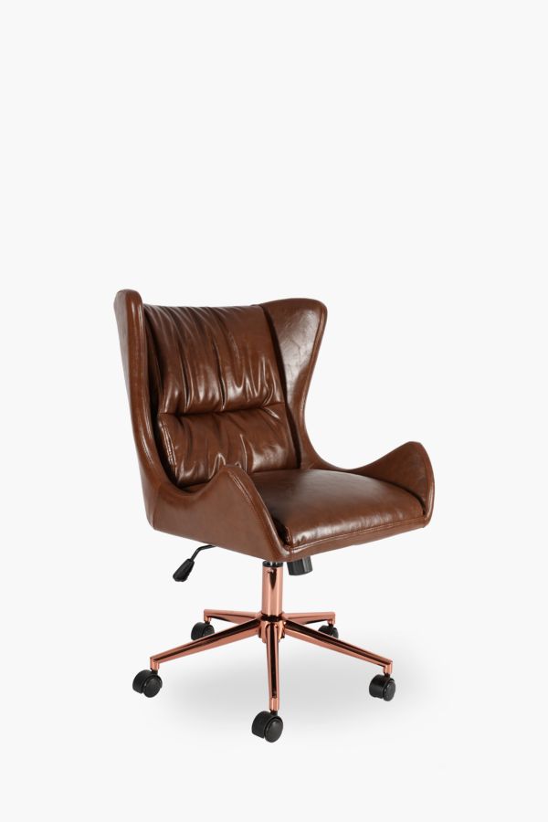 Wingback Pu Office Chair, Brown Leather Office Chairs South Africa
