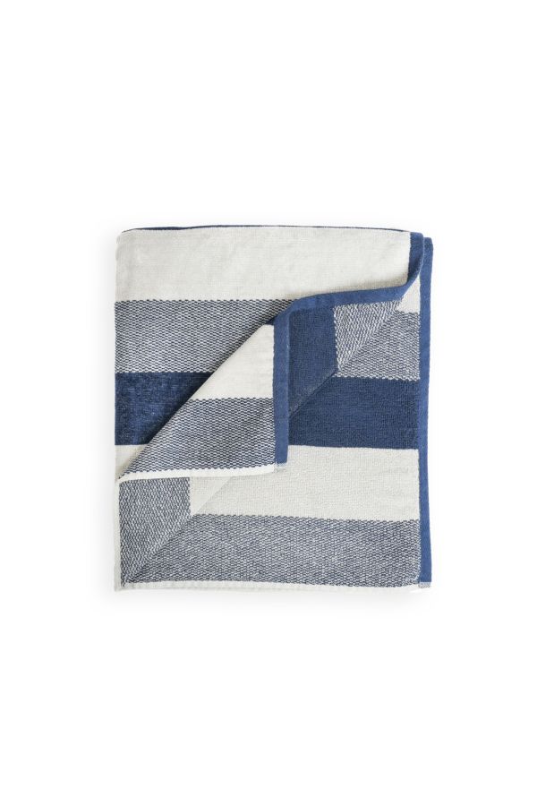 VELOUR STRIPED BATH TOWEL | SHEET STREET