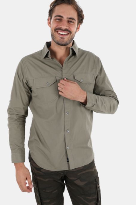 brown safari shirt